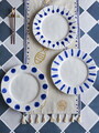 Set 3 farfurii intinse, Bloomingville, Linora, 28x3 cm, ceramica, albastru