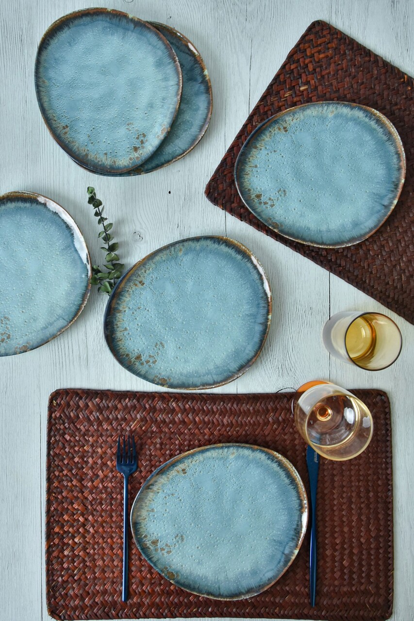 Set platouri servire desert Keramika 275KRM2217 Ceramica  Nu absoarbe apa Turcoaz