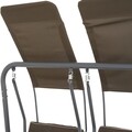 Leagan cu 2 locuri, Segars, 170 x 132 x 170 cm, otel, gri/maro