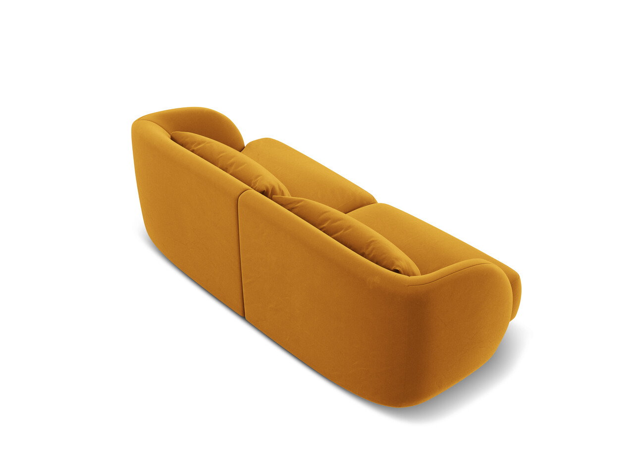 Canapea 2 locuri, Tulum, Cosmopolitan Design, 180x90x70 cm, catifea, galben