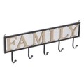 Cuier Family, InArt, 60x20 cm, 5 agatatori, fier/MDF, negru/natural
