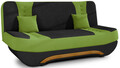 Canapea extensibila 3 locuri ELTAP, Ewa II, 189x90x88 cm, lemn/poliester, negru/verde deschis