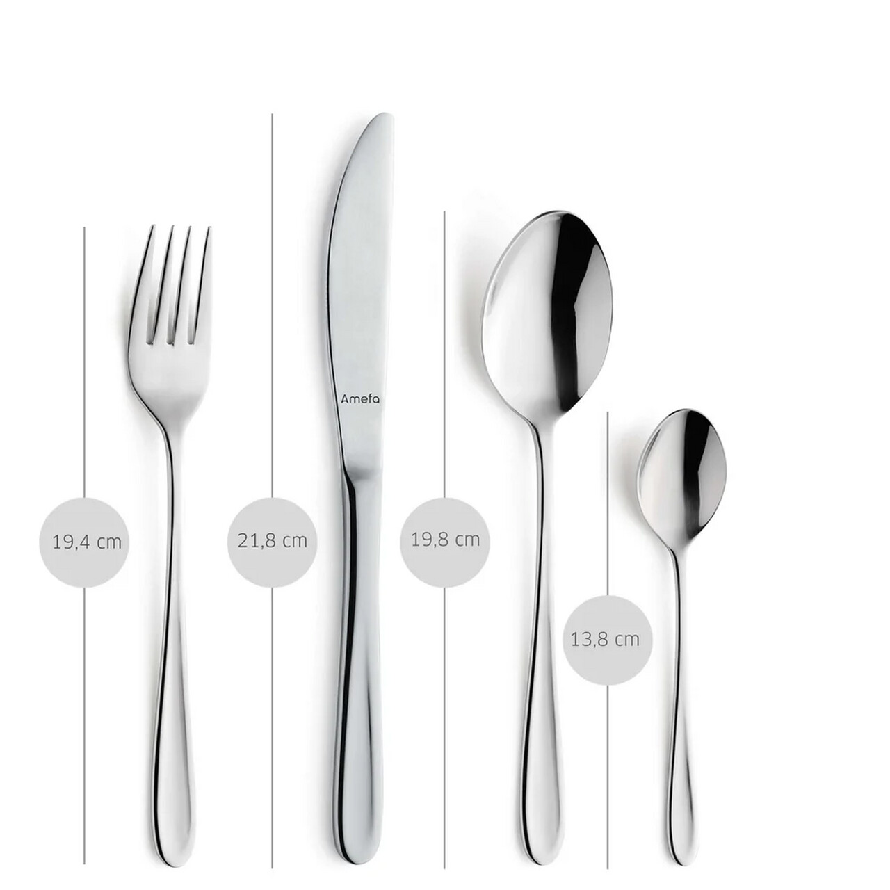 Set tacamuri 24 piese Amefa, Monaco, inox 18/10, argintiu — imaginea 7