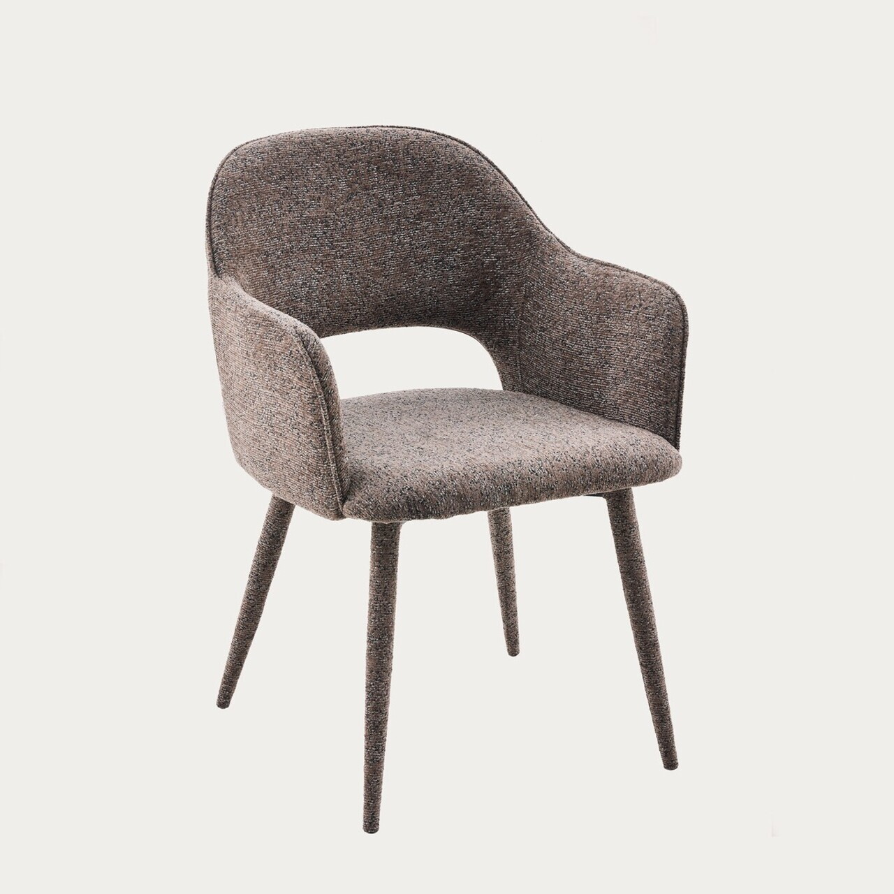 Scaun Conte, Homla, 55x62x85 cm, metal/poliester, maro - view 2
