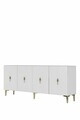 Consola, Hanah Home, Ayshe 180, 180x75x32 cm, Alb/Auriu