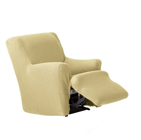 Poza Husa fotoliu cu recliner elastica bi-stretch, Cora, bej C/1