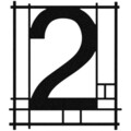 Numar casa pentru poarta/usa Two, metal, 14 x 16 cm, negru, cifra 2