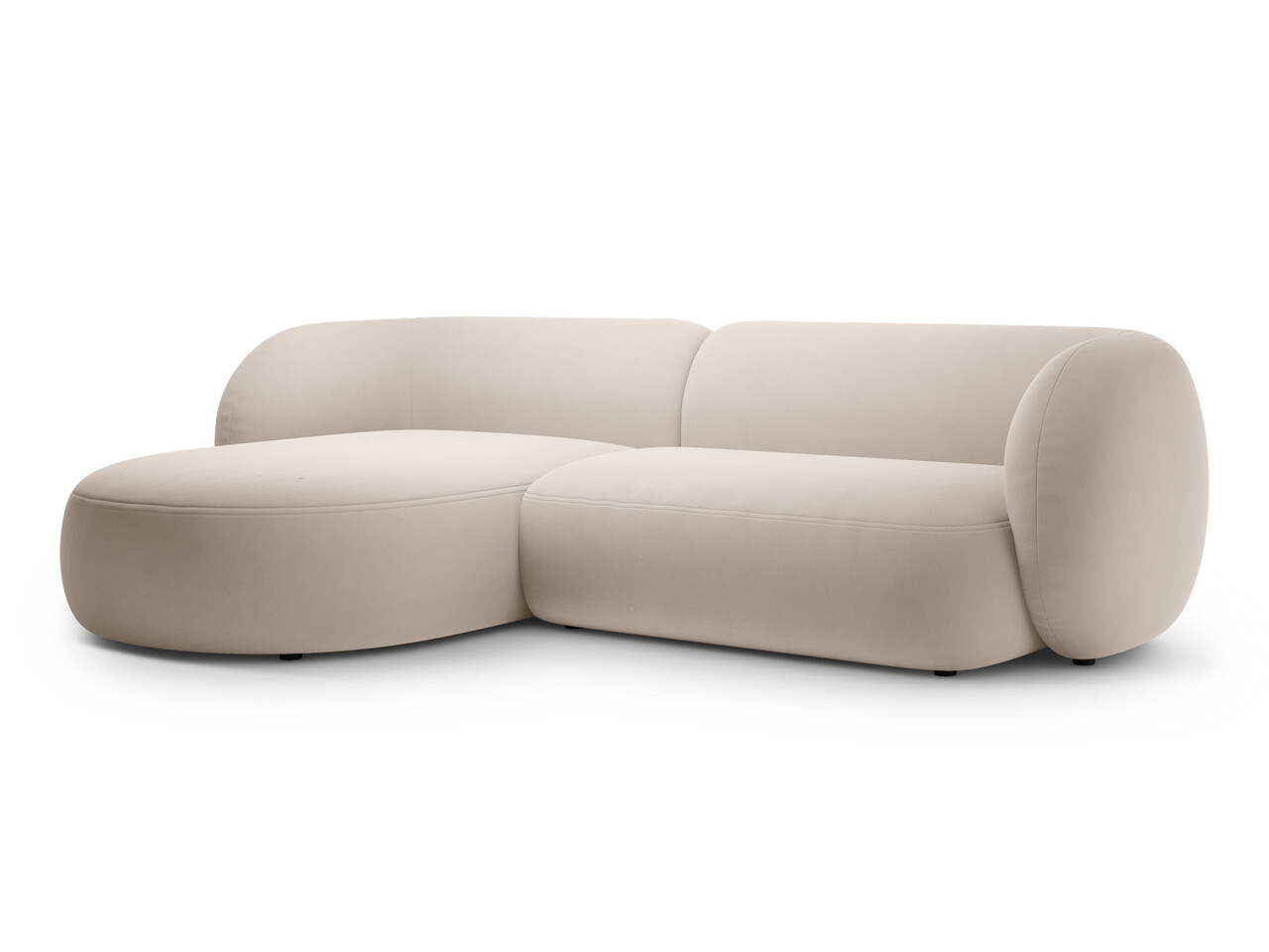 Coltar stanga 3 locuri, Kate, Micadoni, 285x176x76 cm, catifea, bej - 2 | YEO