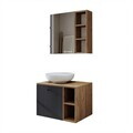 Set Dulap de Baie cu Chiuvetă și Oglindă (2 Piese), Hanah Home, 2470, MDF, Pin Atlantic / Antracit