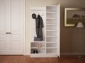 Cuier cu oglinda si pantofar, Furny Home, Dafne, 90 x 170 x 37.1 cm, pal melaminat, alb