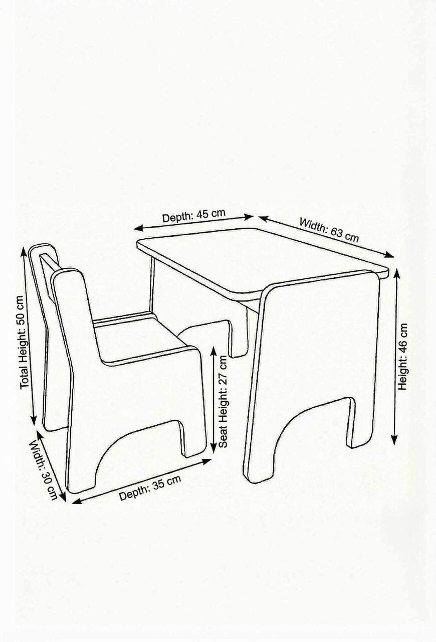 Set masa si scaun pentru copii, Hanah Home, Artmtktbchrset, Albastru/Alb - imagine 4