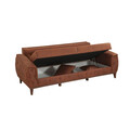 Set canapea extensibilă, Unique Design, 867UNQ1521, Lemn de carpen, Maro