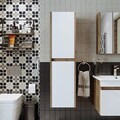 Dulap de baie, Hanah Home, 1755, 35x130x30 cm, MDF-LAM, Pin Atlantic / Alb Mat