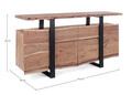 Bufet inferior Artur, Bizzotto, 175x45x90 cm, lemn de salcam/otel