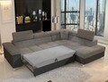 Coltar extensibil dreapta 4 locuri ELTAP, ERI-15, Eridano, 275x202x88 cm, lemn/poliester, gri/negru