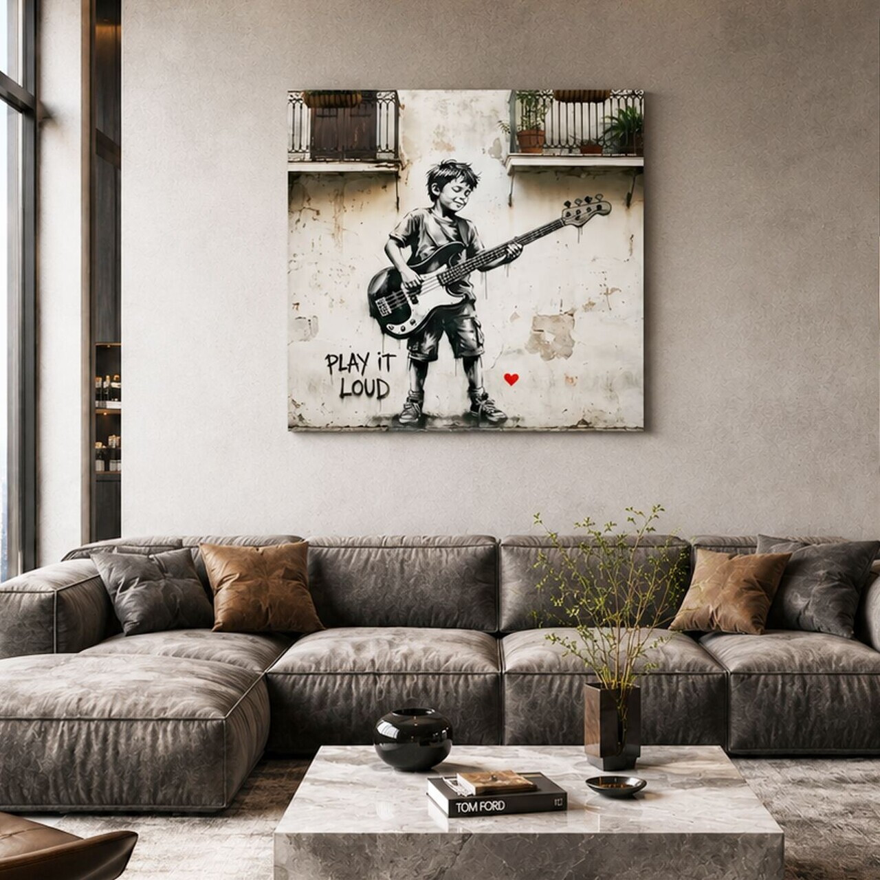 Tablou decorativ, KNV12070, Canvas, Lemn, Multicolor