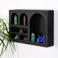 Raft de perete, Evila Originals, Cry003-S, 35x23x6 cm, Lemn masiv, Negru