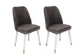 Set scaune 4 piese, Nmobb, Hugo-401 V4, Metal, Antracit / Alb / Auriu