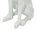 Statueta / figurina decorativa cu tava Dog Ory, Mauro Ferretti, 27x51x74 cm, polirasina/metal, alb/auriu
