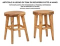 Scaunel Bulat, Mauro Ferretti, 40x40x55 cm, tec reciclat, lucrat manual, model unicat, maro