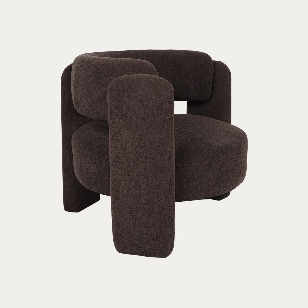Fotoliu Arviano, Homla, 85x80x70 cm, MDF/poliester, maro inchis — imaginea 4