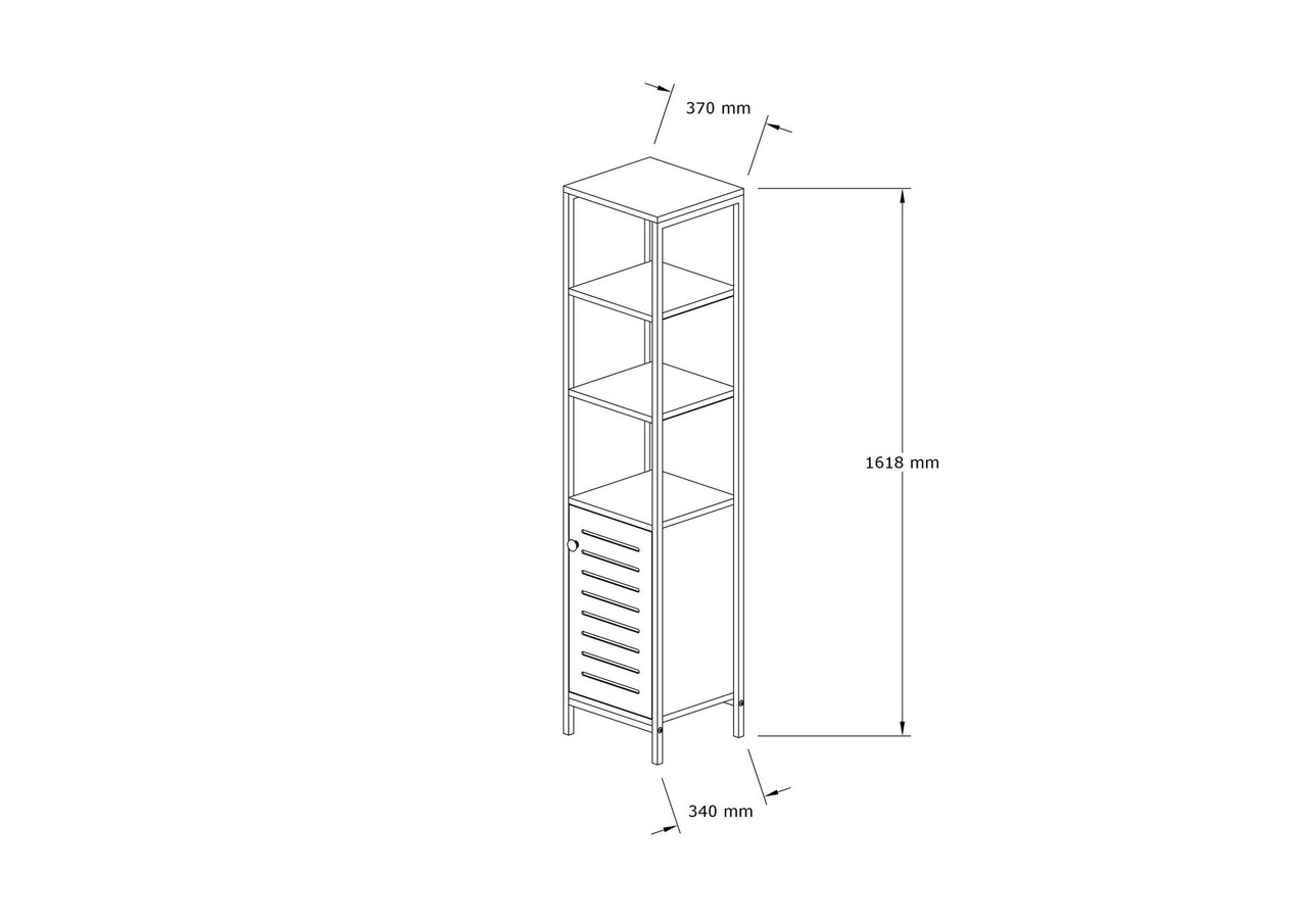 Dulap de baie, Hanah Home, Gala, 38x162.2x34 cm, Safir / Negru - view 5