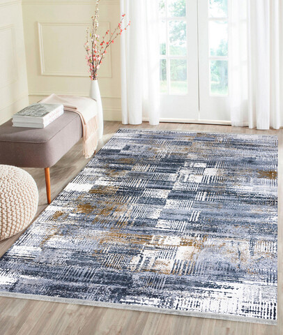 Covor de hol, 45540a , 80x150 cm, fibre acrilice, albastru