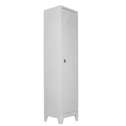 Dulap de depozitare cu incuietoare, Shelvoria, Js1009, 41x185x40 cm, Otel, Gri deschis