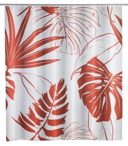 Perdea de dus Brasil Coral, Wenko, 180x200 cm, 100% poliester, multicolor