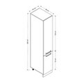 Dulap pentru bucatarie, Hanah Home, Minar, 40x222x58 cm, Alb / Antracit