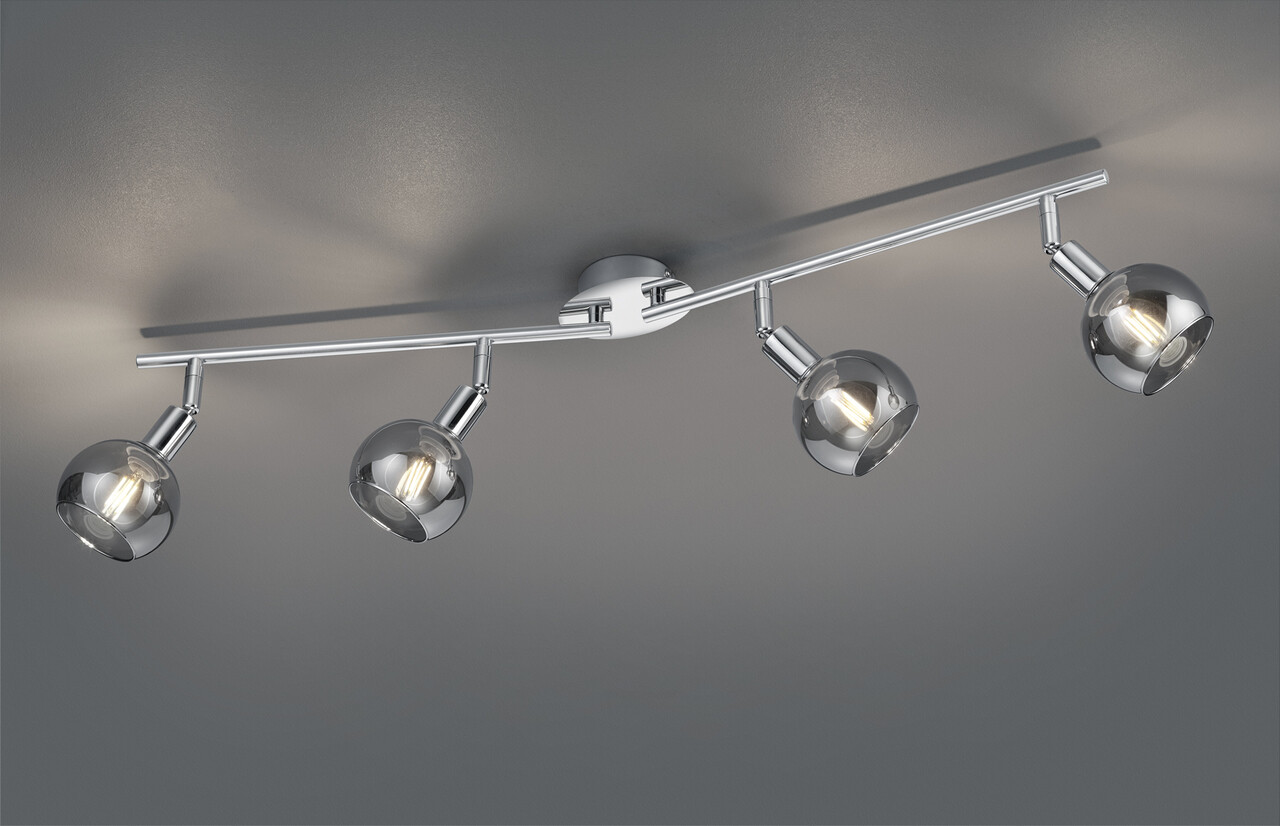 Plafoniera Brest, RL, 85x9x20.5 cm, 28W, 4x E14, metal, argintiu