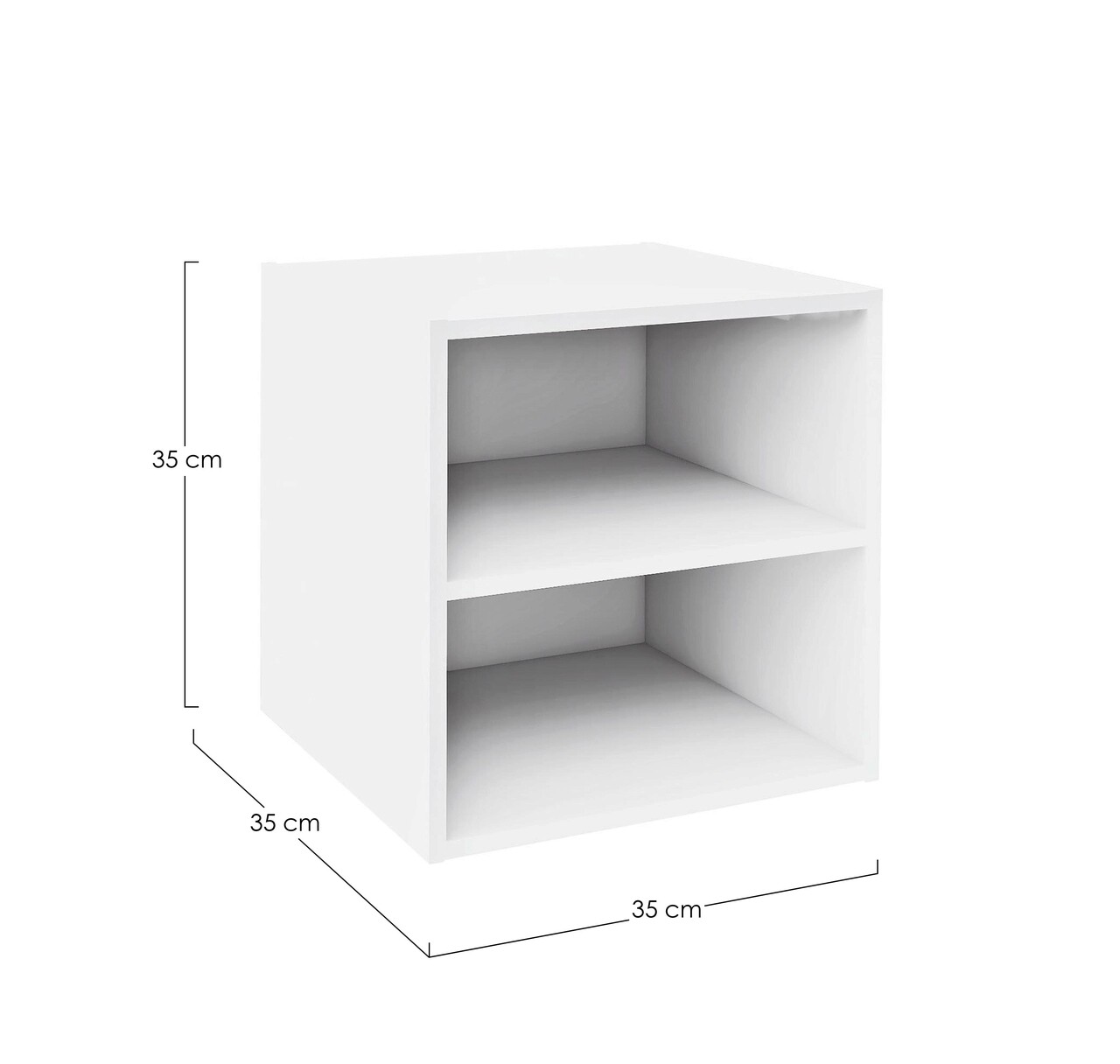 Raft modular Composite Cube W-Shelf, Bizzotto, 35x35x35 cm, PAL/MDF, alb - 2 | YEO