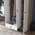 Dulap pentru haine, Rani, BA117, 90x170x42.5 cm, PAL, Nuc/Alb