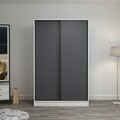 Dulap pentru haine, Minerva, Kale White Anthracite, 120x190x60 cm, PAL, Alb / Antracit
