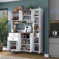 Dulap multifunctional, Hanah Home, JE263, 160x204.2x45 cm, Alb/Maro