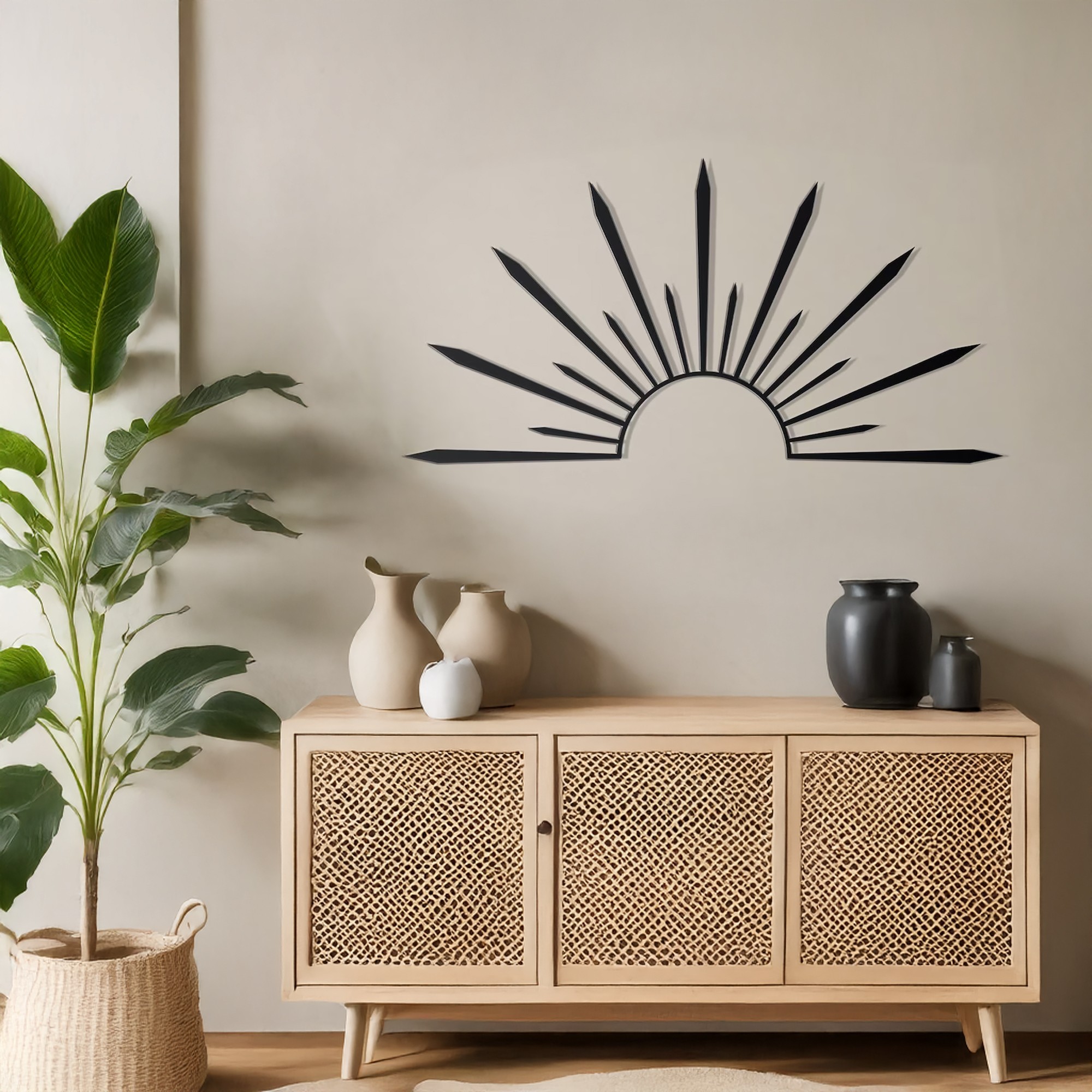 Decoratiune de perete, DCV-1060-MT, 70 x 40 cm, Negru