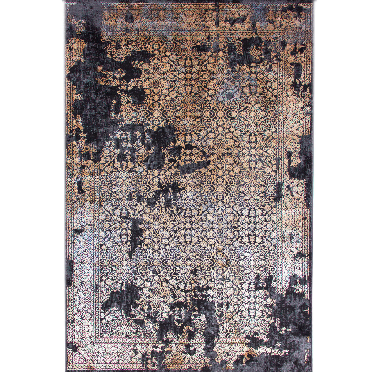 Covor, E1837, 120x170 cm, Poliester, Antracit / Aur - 1 | YEO
