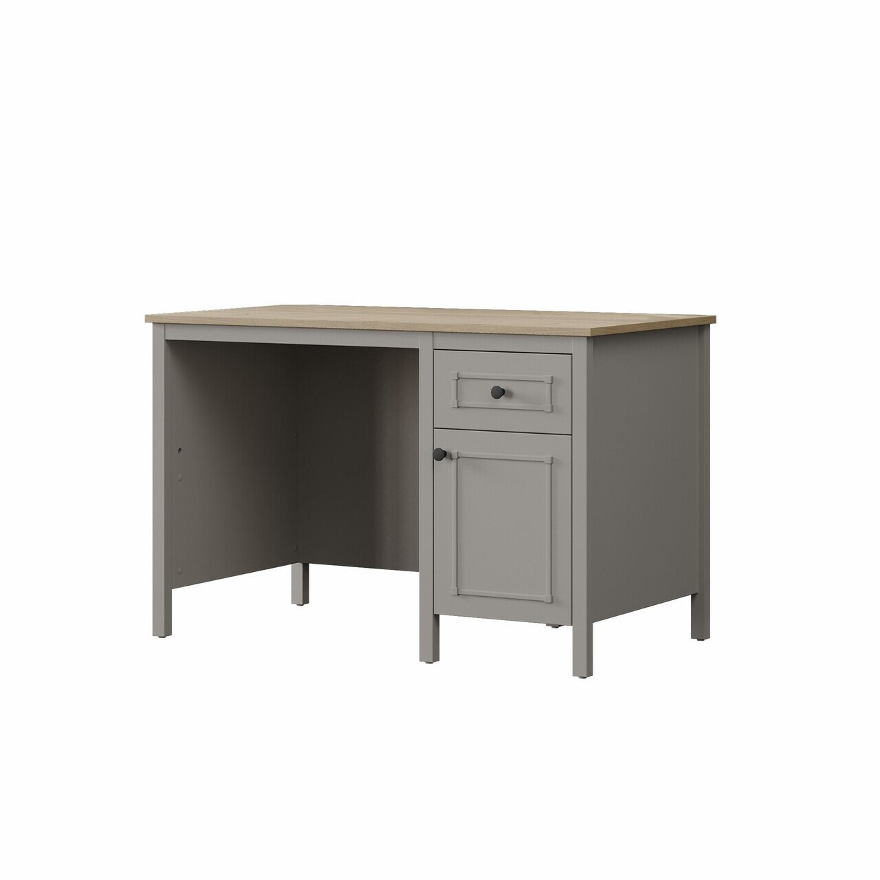 Birou, Hanah Home, Sento, 120x77.3x65 cm, PAL MELAMINAT, Gri / Stejar — imaginea 5