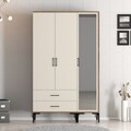 Dulap pentru haine, Hommy Craft, Kumsal RT, 120x47.5x201.4 cm, PAL, Maro/Crem
