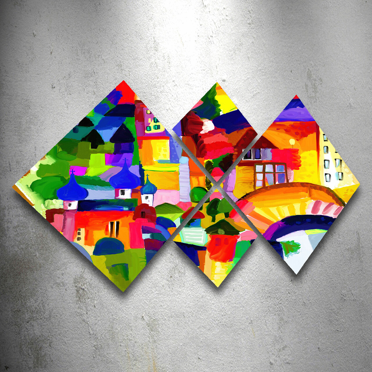 Set 4 tablouri decorative, 4MDF139340951, MDF, Imprimat UV, Multicolor - 1 | YEO