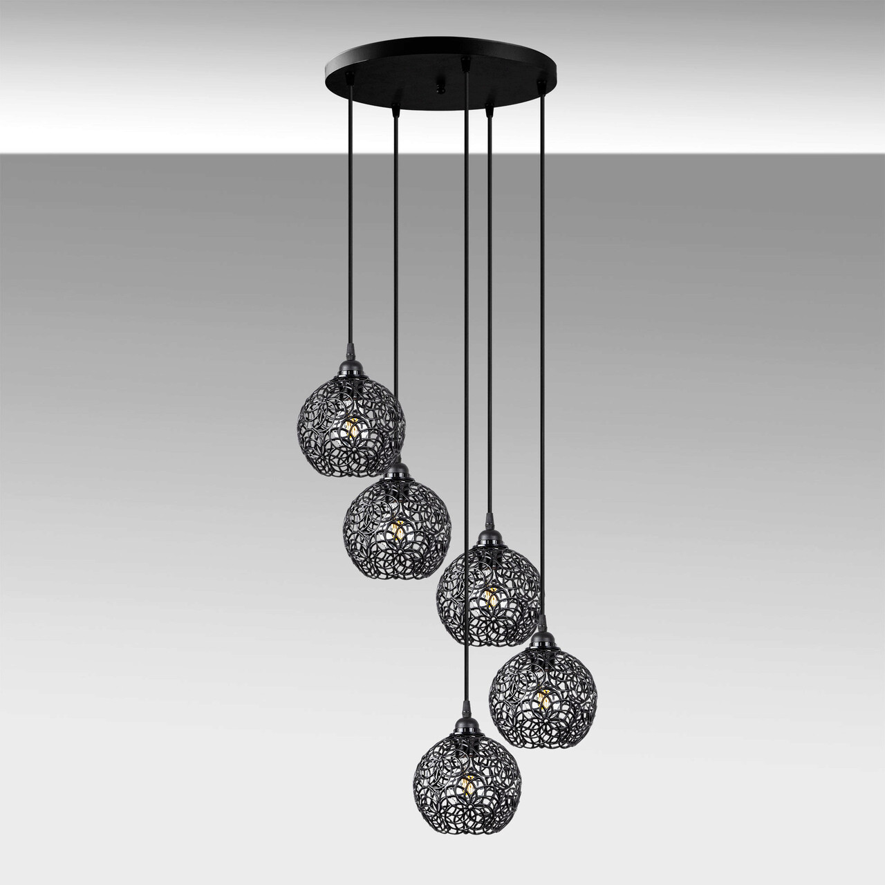 Lustra, Fulgor, 942FLG1453, Metal, Negru - 2 | YEO