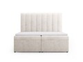 Pat continental cu saltea, topper si lada depozitare, 160x200 cm, Micadoni Home, Kelp-138, tesatura structurata chenille, bej