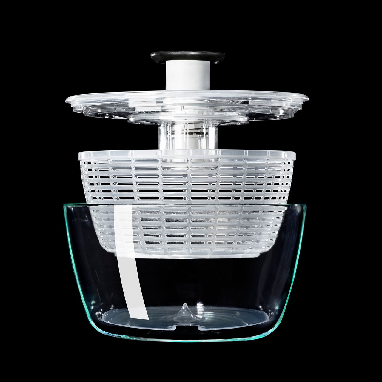 Uscator salata si verdeturi, bol de sticla, 27 cm/4,1L, "Good Grips" - OXO - imagine 7