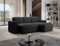 Coltar dreapta 4 locuri ELTAP, Ume, 287x190x88 cm, lemn/poliester, gri inchis/gri