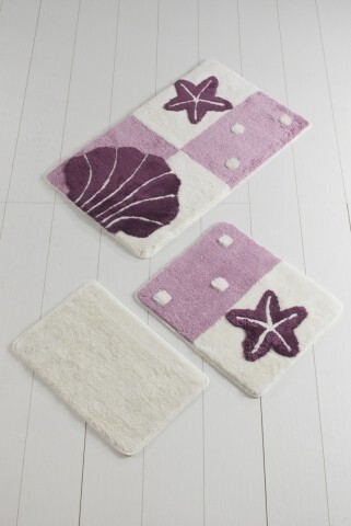 Set 3 covorase de baie, Chilai, Deniz Yıldızı – Purple Covoare