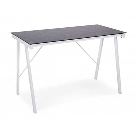 Birou Young Math, Bizzotto, 113 x 58 x 73 cm, otel/sticla temperata Birouri