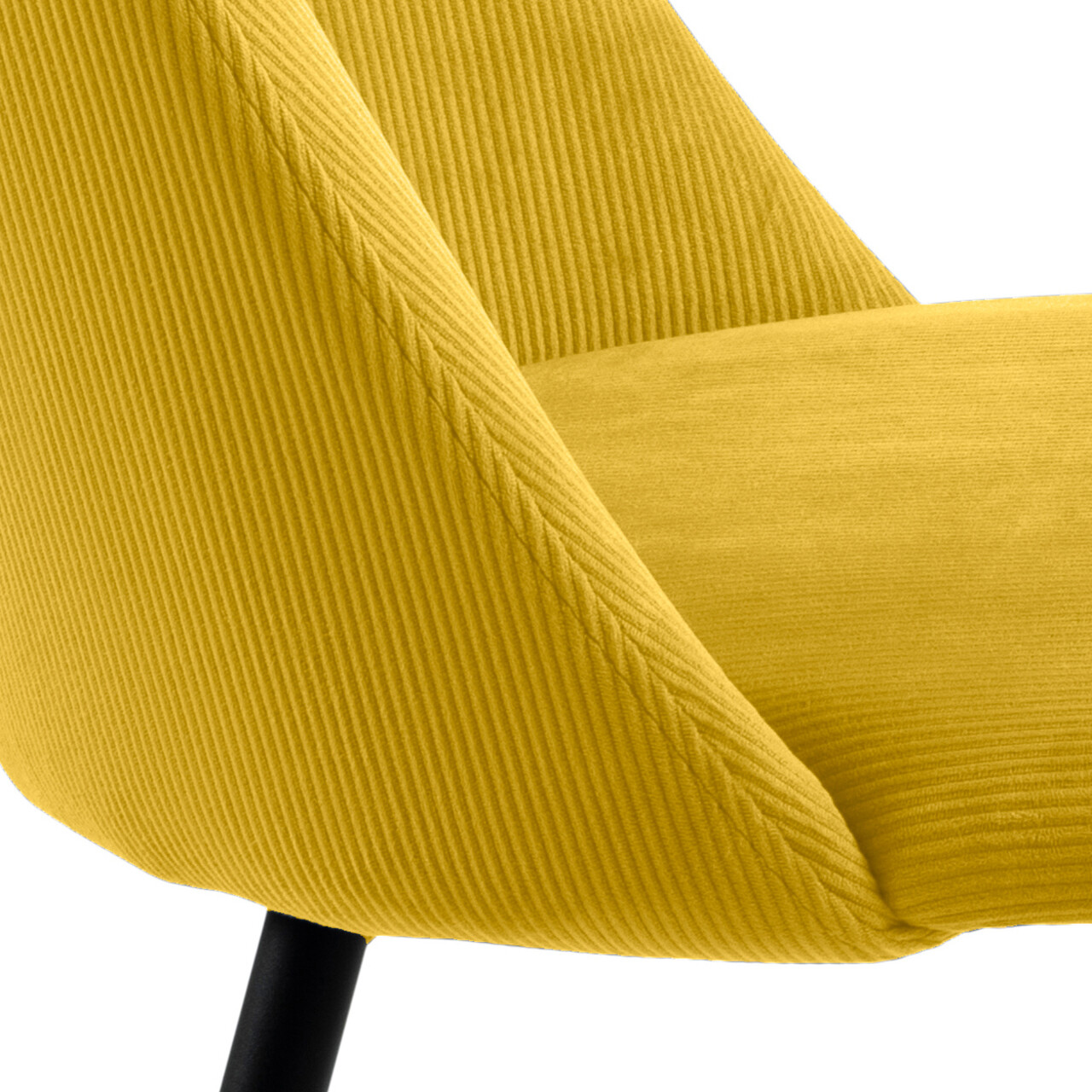 Scaun Ines, Actona, 49.2x57.5x84 cm, tesatura corduroy/otel, curry - view 9