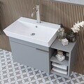 Set Dulap de Baie cu Chiuvetă și Oglindă (2 Piese), Hanah Home, 2930, MDF, Frasin