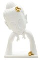 Figurina /sculptura decorativa  Buddha -B, Mauro Ferretti, 21.5x13x36 cm, polirasina, alb/auriu