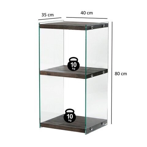 Corp biblioteca, Neostill, Aqua 2, 40x80x35 cm, Sticla temperata, Antracit